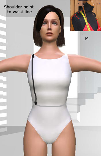 shoulder point to waist shoulder point to waist